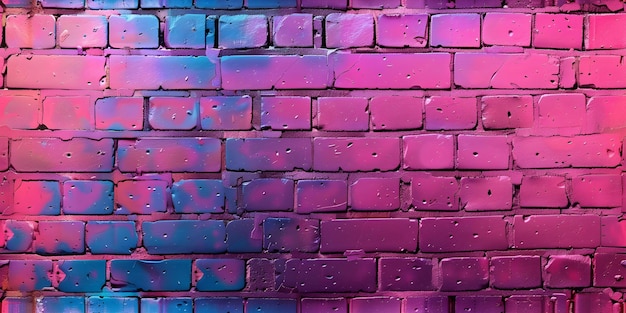 Neon Ziegelsteinwand Spektrum Lachsfarbe nahtloser Hintergrund Konzept Farbige Requisiten Kreative Hintergründe Neon Ästhetik