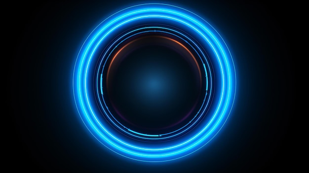 Neonblauer geometrischer Kreis