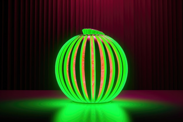 Neonfarben Melone Frucht schwarz isolierter Hintergrund