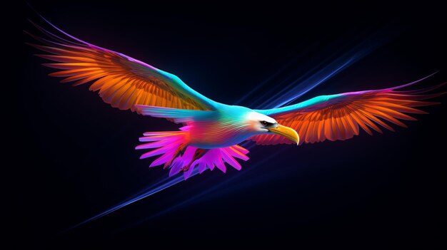 Foto neonlicht für albatrosvögel farbe ki-generierte bilder