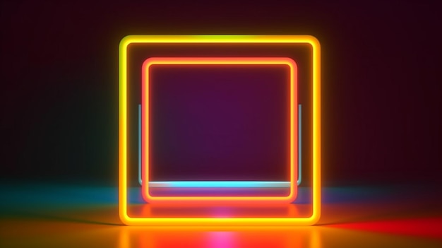 Neonlichter quadratischer Rahmen