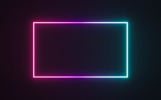 Foto neonrahmenzeichen in form eines rechtecks