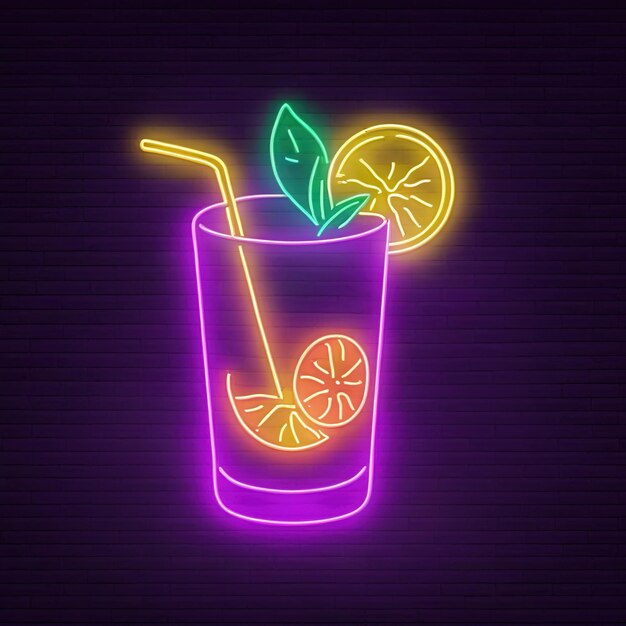 Neonschild für Mojito-Cocktailgetränke, leuchtend elektrisches Licht