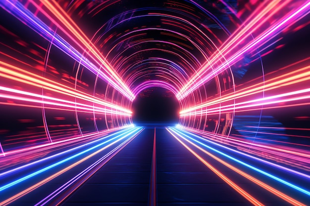 Neontunnel-KI generiertes Bild