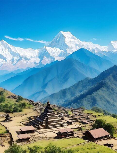 Foto nepal hermosas vistas ai generado