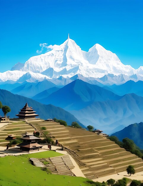 Foto nepal hermosas vistas ai generado