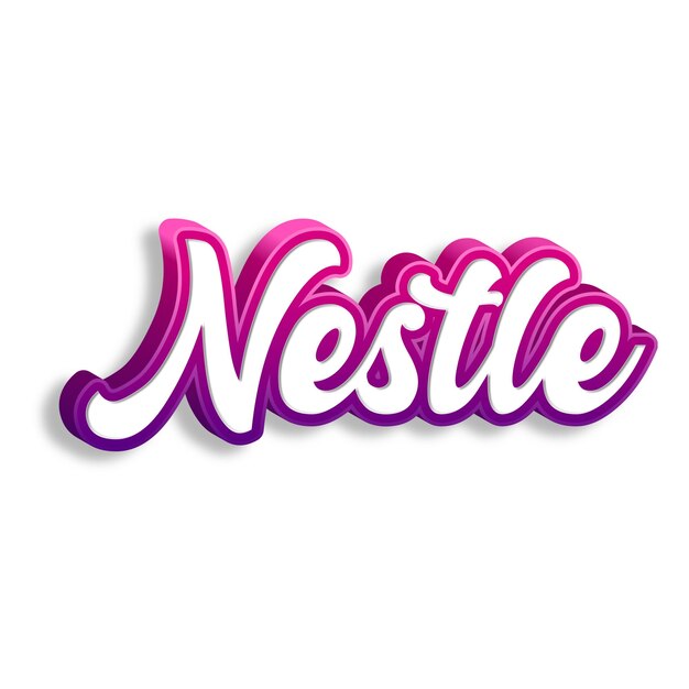 Nestle tipografía diseño 3D amarillo rosa blanco fondo foto jpg