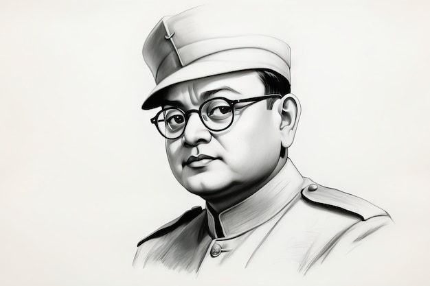 Netaji Subhas Chandra Bose Zeichnungskizze von Netaji subhas chandra bose