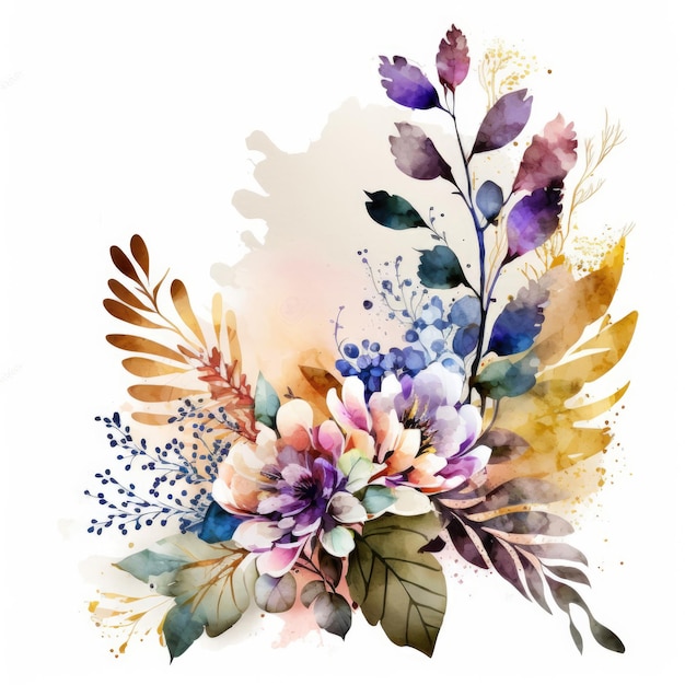 Nette Aquarell-natürliche Blumen-Illustration Generative AI
