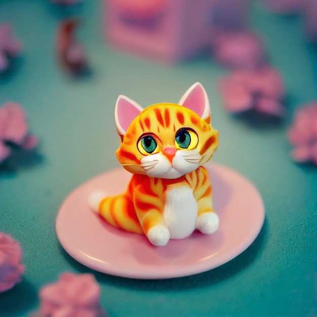 Nette Katze 3D-Illustration