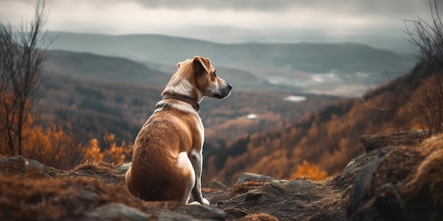 Netter Hund in den Bergen