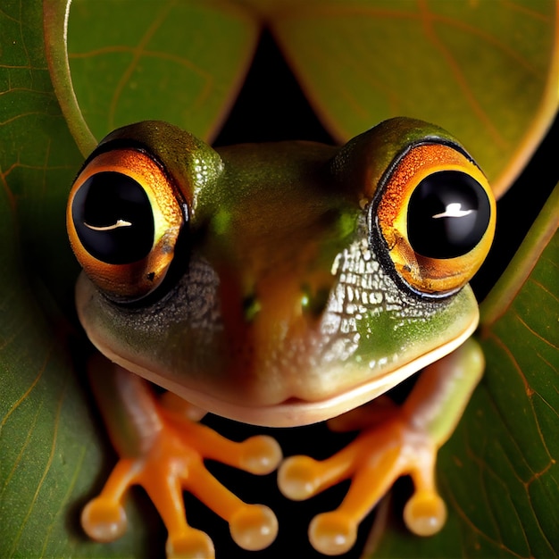 Foto netter kleiner grüner frosch