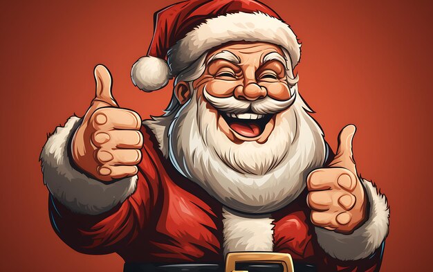 Netter lächelnder Weihnachtsmann, der auf leeren Werbebannerhintergrund zeigt