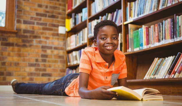 Nettes Jungenlesebuch in der Bibliothek