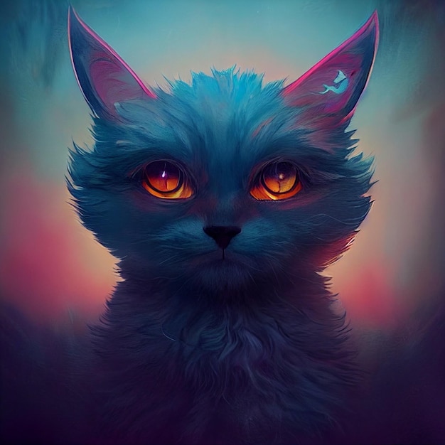 Nettes Porträt der blauen Katze