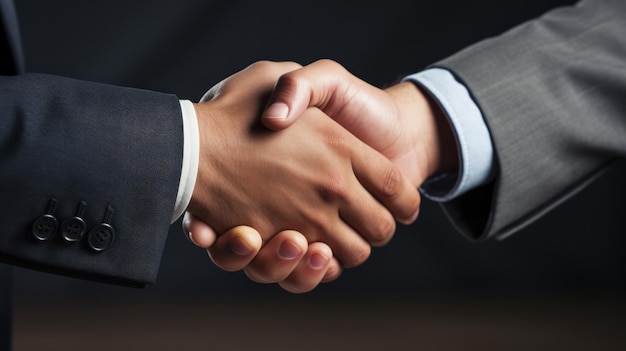 Networking-Handshake zwischen zwei Profis in Anzügen