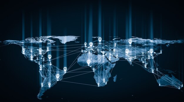 Netzwerk und globale Erdverbindung in innovativer Wahrnehmung