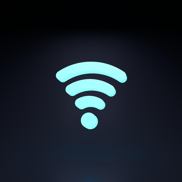 Netzwerksymbol wifi 3D-Rendering-Illustration