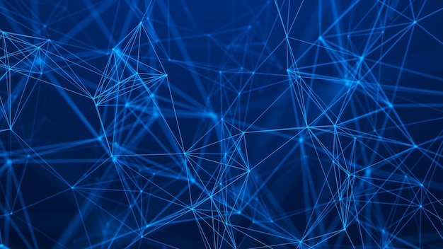 Netzwerkverbindungsstruktur Abstract Technologie-Hintergrund Futuristischer Hintergrund 3D-Rendering