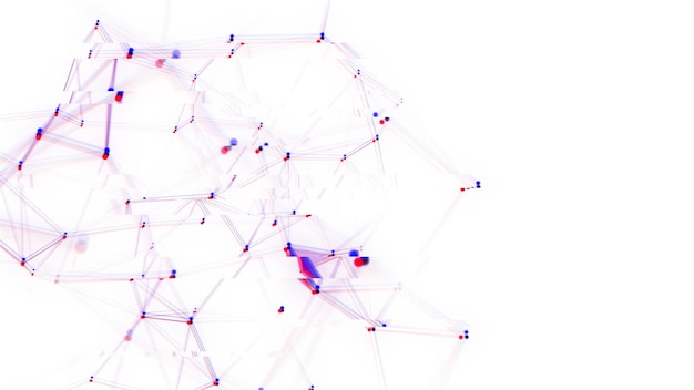 Netzwerkverbindungsstruktur Konzept von Hi-Tech und Zukunft Kommunikations- und Webkonzept Big-Data-Visualisierung Verzerrung des digitalen Streams Beschädigtes Signal 3D-Rendering