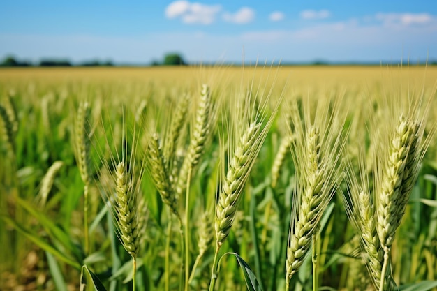 Neu gewachsener Weizen auf einem Feld