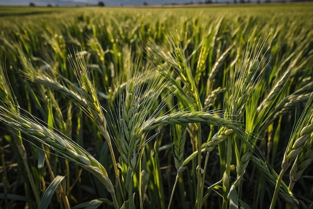 Neu gewachsener Weizen auf einem Feld