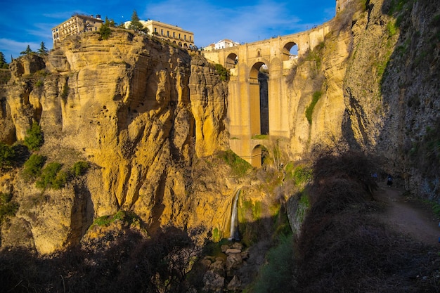 Neue Brücke Spanisch Puente Nuevo aus dem 18. Jahrhundert in Ronda Andalusien Südspanien