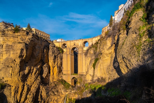 Neue Brücke Spanisch Puente Nuevo aus dem 18. Jahrhundert in Ronda Andalusien Südspanien