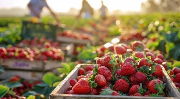 Neue Ernte von süßen frischen roten Erdbeeren im Freien