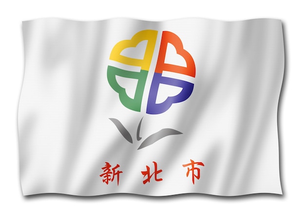 Neue Flagge der Stadt Taipei China