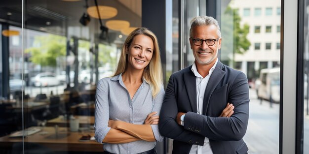 Neue Geschäftsinhaber am leeren Bürofenster