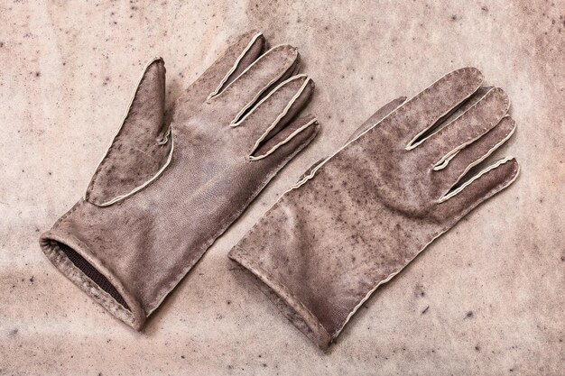 Foto neue handgefertigte handschuhe aus originalem naturleder
