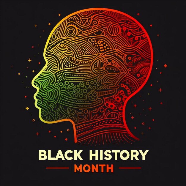 Neue Hintergrundbilder für den Black History Month. Menschensilhouette der Black History