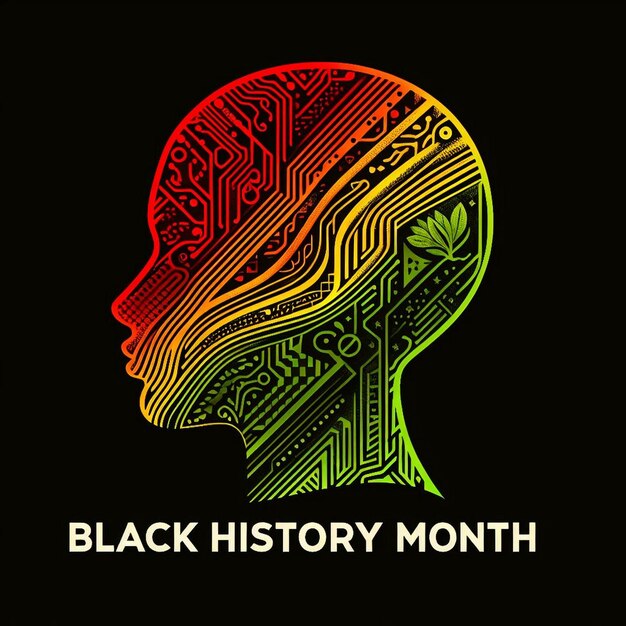 Neue Hintergrundbilder für den Black History Month. Menschensilhouette der Black History