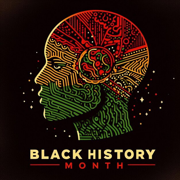 Neue Hintergrundbilder für den Black History Month. Menschensilhouette der Black History