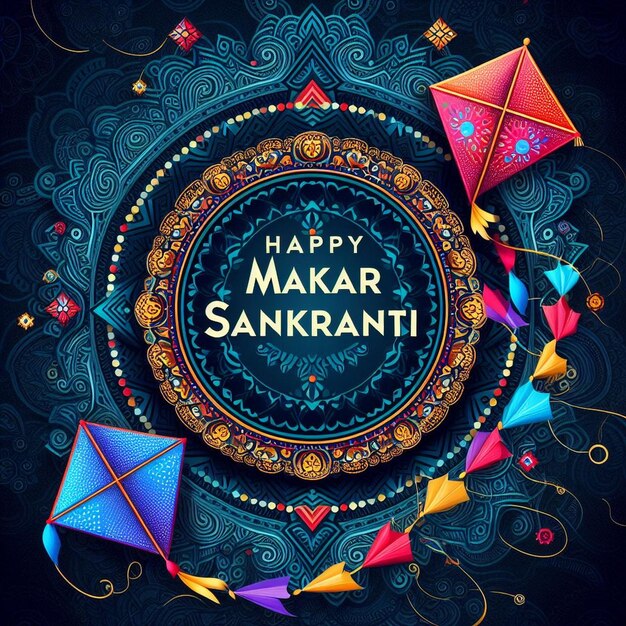 Neue Makar Sankranti-Karten-Design-Grußkarte