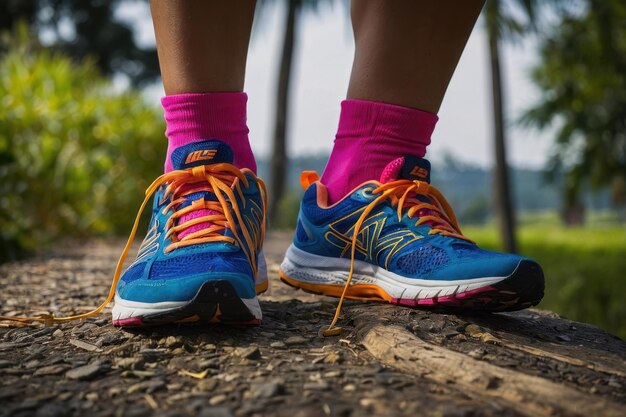 Neuer Balance-Laufschuh auf dem Trail