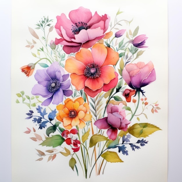 Neues Aquarell-Kreatives Blumenvektor-Design