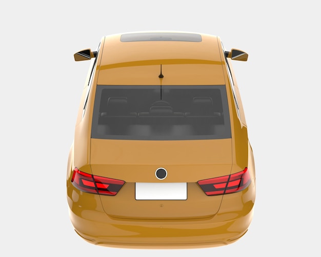 Neues Auto isoliert auf Hintergrund 3D-Rendering-Illustration