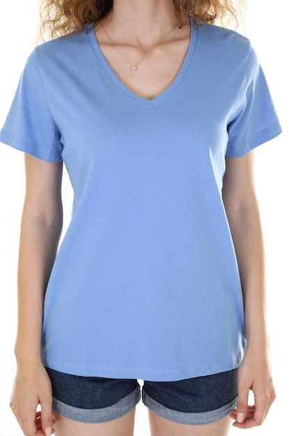 Neues blaues Damen-T-Shirt