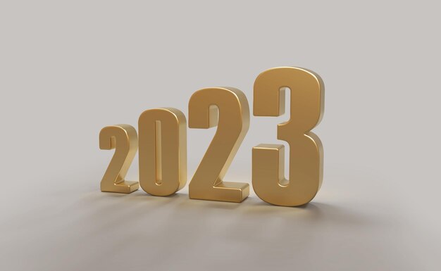 Neues Jahr 2023 kreatives Designkonzept - gerendertes 3D-Bild