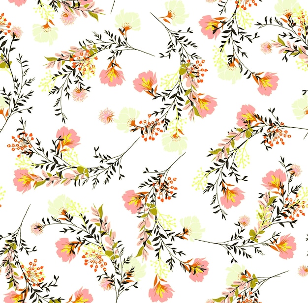 Neues modernes botanisches Wiederholungsmuster Florales botanisches Vektor-Texturmuster mit Blumen und Blättern Nahtloses Muster kann für Tapetenmuster verwendet werden, das den Webseiten-Hintergrund füllt