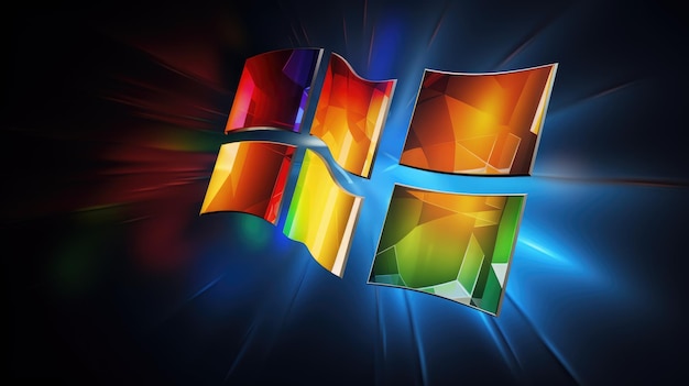 Foto neues windows-logo und desktop-hintergrunddesign