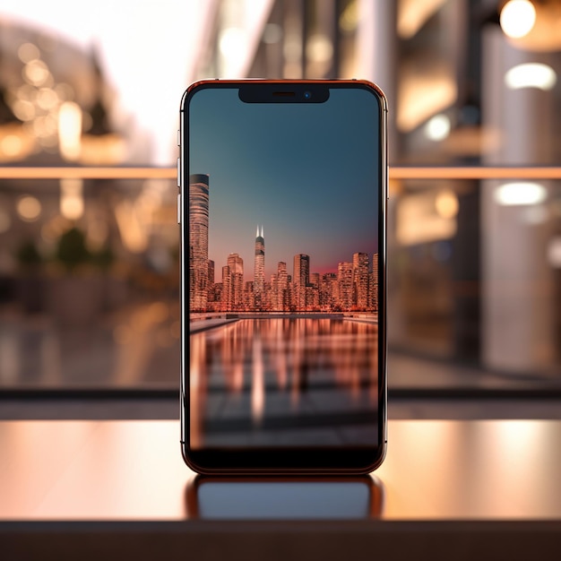 neuestes Smartphone-Modell in einer realistischen Umgebung