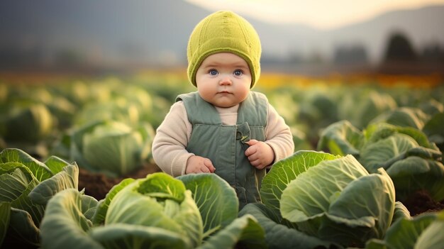 Neugeborenes Baby in Kohl Schöne lustige Baby