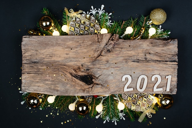 Neujahr 2021 auf Holz