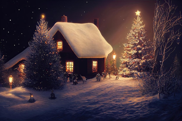 Neujahr und frohe Weihnachten, Feiertage, Winterhintergrund, Weihnachtsdekorationen, Hintergrund, generative KI