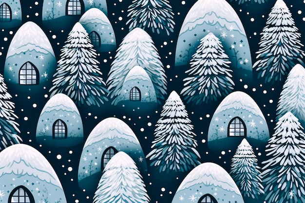 Neujahr Weihnachten Schnee Iglu Muster Hintergrundbild AI generiert