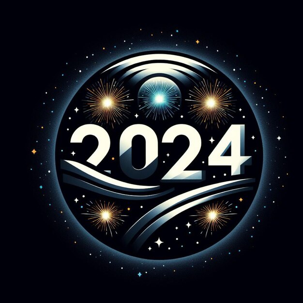 Foto neujahrs-logo 2024 schwarz-weiß