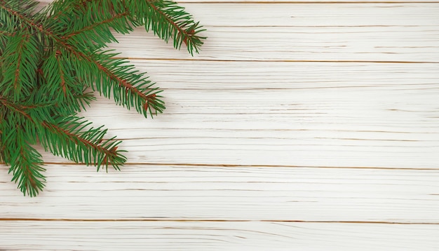 Neujahrs- und Weihnachtshintergrund mit Weihnachtsbaum auf weißem Holzhintergrund Frohe Weihnachten